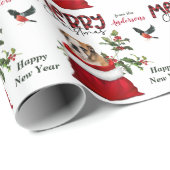 クリスマスに可愛いブルドッグパピー抱き枕 ラッピングペーパー (ロールコーナー)