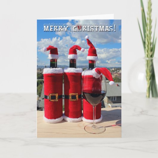 クリスマスに可愛いワインコスチュームグリーティングカード! シーズンカード (正面)