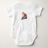 クリスマスに向かって笑顔で準備する可愛いサンタ ベビーボディスーツ (裏面)