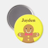 クリスマスに向けて可愛くて幸せなジンジャーブレッドマン マグネット (正面/裏面)