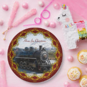 クリスマスに向けて電車に乗って帰る ペーパープレート (パーティー)