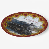 クリスマスに向けて電車に乗って帰る ペーパープレート (アングル)