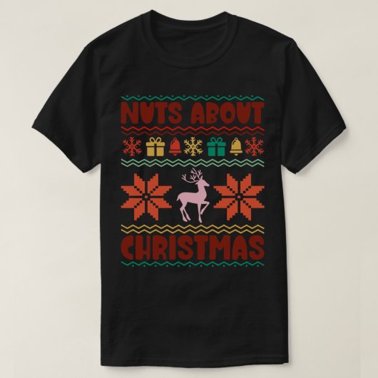 クリスマスに夢中になる Tシャツ (デザイン正面)