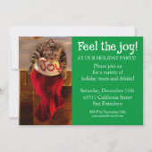クリスマスに太った猫ストッキング 招待状 (正面)