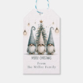 クリスマスに姿を現したかわいい格言の家族 ギフトタグ (正面)