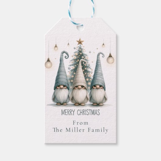 クリスマスに姿を現したかわいい格言の家族 ギフトタグ (正面)