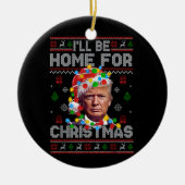 クリスマスに家に帰る | サンタおもしろいトランプ セラミックオーナメント (正面)