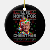 クリスマスに家に帰る | サンタおもしろいトランプ セラミックオーナメント (裏面)