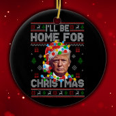 クリスマスに家に帰る | サンタおもしろいトランプ セラミックオーナメント