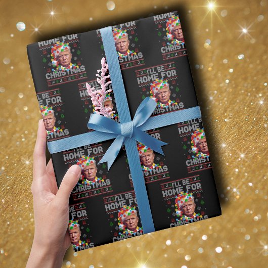 クリスマスに家に帰る | サンタおもしろいトランプ ラッピングペーパー