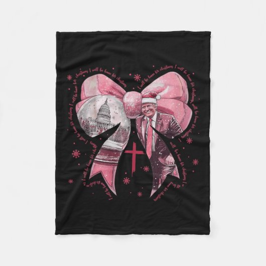 クリスマスに家に帰る フリースブランケット (正面)