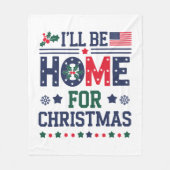 クリスマスに家に帰る | 居心地の良いクリスマススロー フリースブランケット (正面)