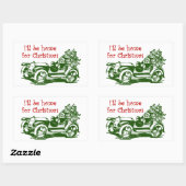 クリスマスに家に帰る 長方形シール (シート)