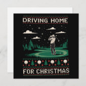 クリスマスに家に車で帰る ゴルフ 面白い ダサい クリスマス (正面/裏面)