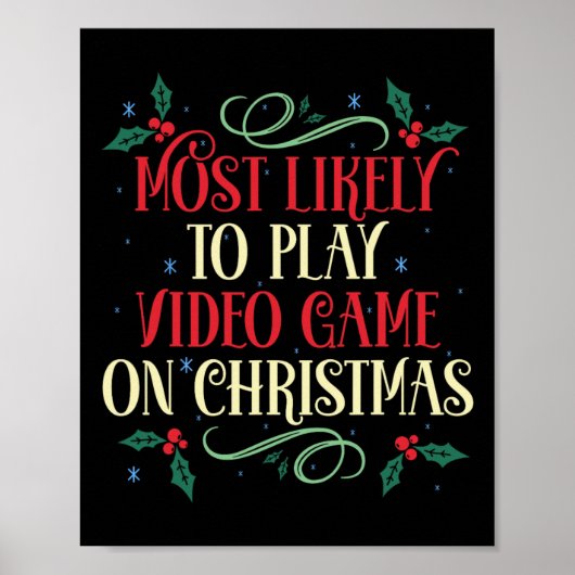 クリスマスに家族とビデオゲームをする可能性が最も高い ポスター (正面)