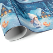 クリスマスに少女と小さなキツネ ラッピングペーパー (ロールコーナー)