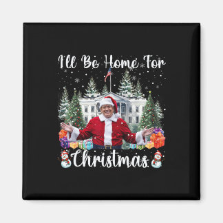 クリスマスに帰ってくるよ 面白い サンタクロース トランプ マグネット