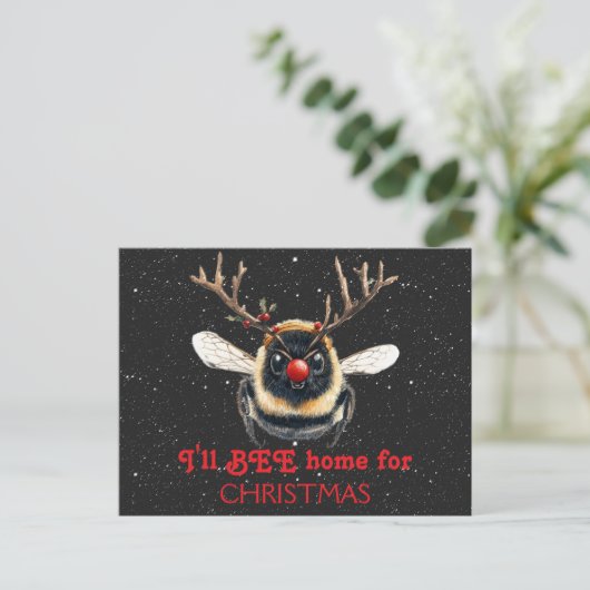 クリスマスに帰ります ミツバチとトナカイ ポストカード (スタンド正面)