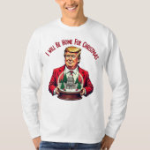 「クリスマスに帰ります」長袖シャツ Tシャツ (正面)