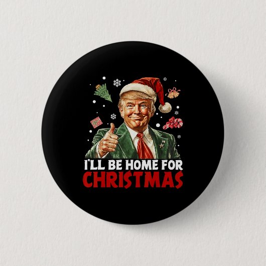 クリスマスに帰宅 サンタ 楽しい トランプ クリスマス 缶バッジ (正面)