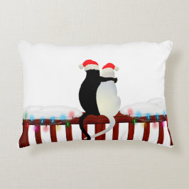 クリスマスに帽子をかぶったかわいい猫たち アクセントクッション