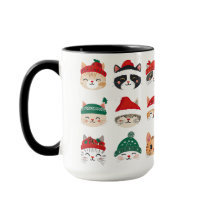 クリスマスに帽子をかぶったかわいい猫たち