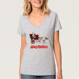 クリスマスに平和の愛を広めるサンタクロース Tシャツ