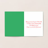 クリスマスに座ってプレゼントを楽しむお洒落 箔カード (内部)