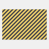 クリスマスに引き裂かれた黄色ストライプの緑フェイクの赤いクリスマス ラッピングペーパーシート (正面2)