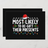 クリスマスに彼らのプレゼントを登録する可能性が最も高い 招待状 (正面/裏面)