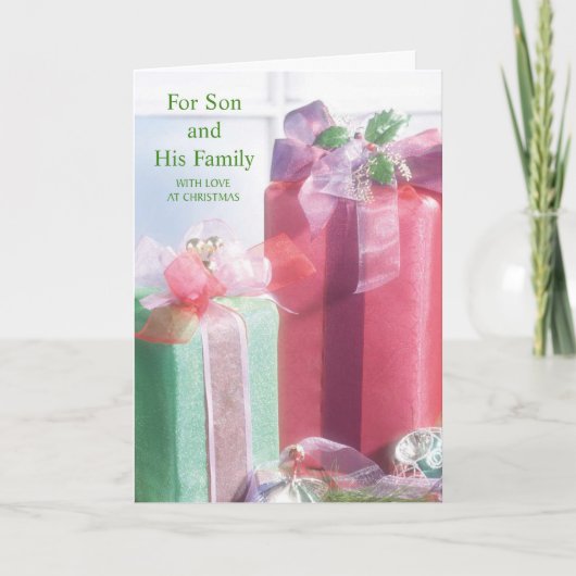 クリスマスに恋をする息子と家族のために シーズンカード (正面)