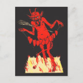 クリスマスに恐怖のクランプス ハートのストリングス付き ポストカード (正面)