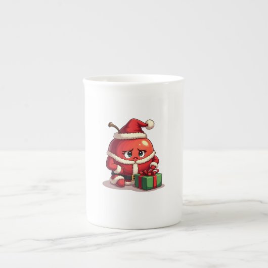 クリスマスに悲しいリンゴ ボーンチャイナマグカップ (正面)