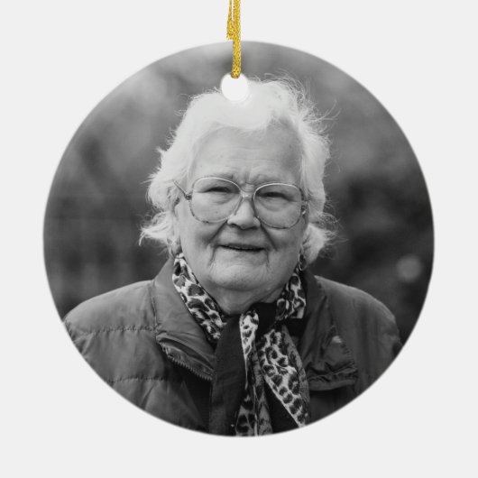 クリスマスに愛された写真追悼詩 セラミックオーナメント (裏面)