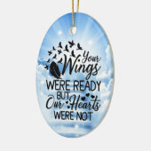 クリスマスに愛する人の思い出の雲 セラミックオーナメント (左)