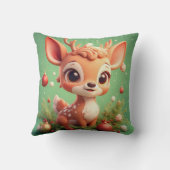 クリスマスに愛らしい鹿のフェスティバル クッション (裏面)