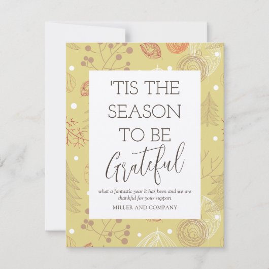 「クリスマスに感謝する季節企業のだ ノートカード (正面)