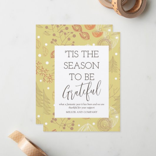 「クリスマスに感謝する季節企業のだ ノートカード (正面/裏面インサイチュ)