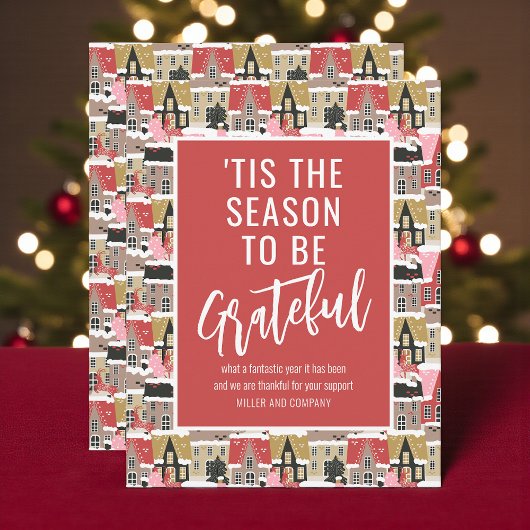 「クリスマスに感謝する季節企業のだ ノートカード