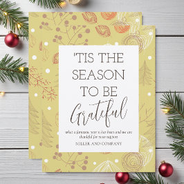 「クリスマスに感謝する季節企業のだ ノートカード