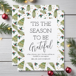 「クリスマスに感謝する季節企業のだ ノートカード