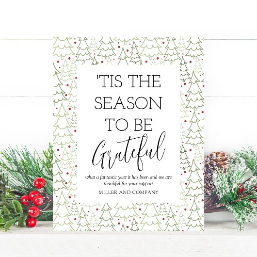 「クリスマスに感謝する季節企業のだ ノートカード