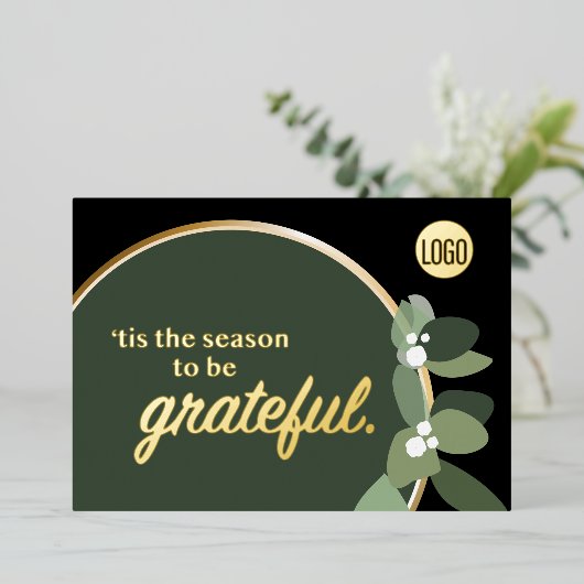 「クリスマスに感謝する季節企業のだ 箔シーズンカード (立ち正面)