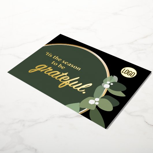 「クリスマスに感謝する季節企業のだ 箔シーズンカード (回転した状態)