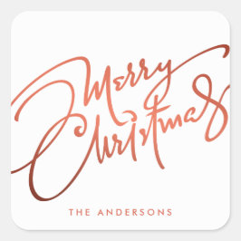 クリスマスに手紙で手紙を出した楽しいクリスマス |ホリデーステッカー スクエアシール