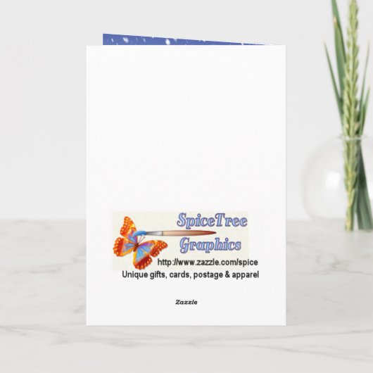 クリスマスに折り畳んだ小さな杖を持ち上げる シーズンカード (裏面)