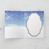 クリスマスに折り畳んだ小さな杖を持ち上げる シーズンカード (内部)