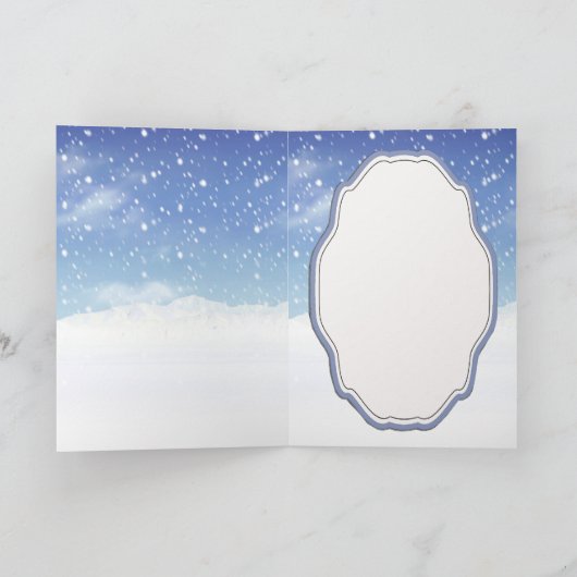 クリスマスに折り畳んだ小さな杖を持ち上げる シーズンカード (内部)