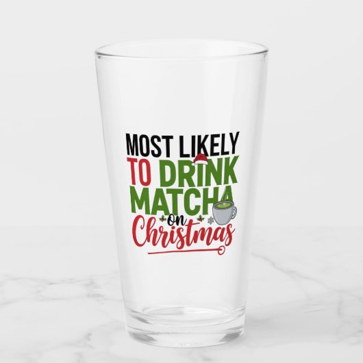 クリスマスに抹茶を飲む可能性大 コーヒー タンブラーグラス (正面)