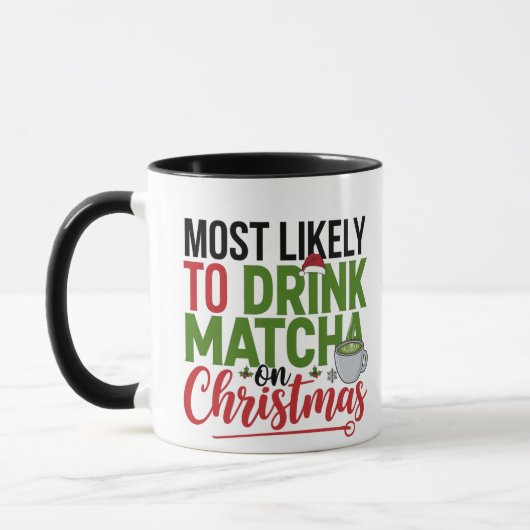 クリスマスに抹茶を飲む可能性大 コーヒー マグカップ (左)